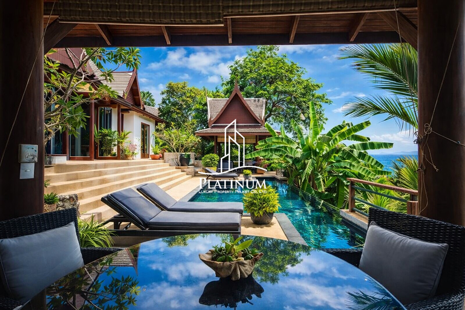 🌴 3-Bedroom Partial Seaview Pool Villa for Rent – Surin Beach